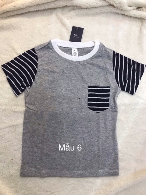 Áo thun cộc tay bé trai phối màu