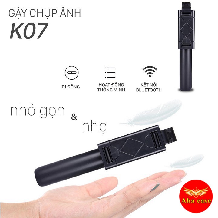 Gậy Chụp Ảnh Tự Sướng Bluetooth Tripod K07 - Giá Đỡ Điện Thoại 3 Chân Đa Năng - Chụp Hình Selfie - Kèm Điều Khiển từ xa