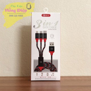 Cáp Sạc Nhanh 3 Đầu BYZ BL 675