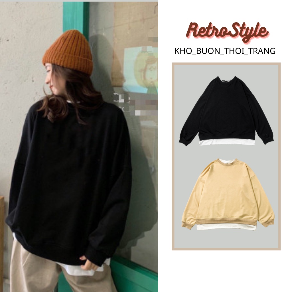 Áo Sweater Form Rộng Unisex Tay Bồng Nam Nữ Mặc Được Chất Nỉ Hàng Xuất Dày Đẹp | BigBuy360 - bigbuy360.vn