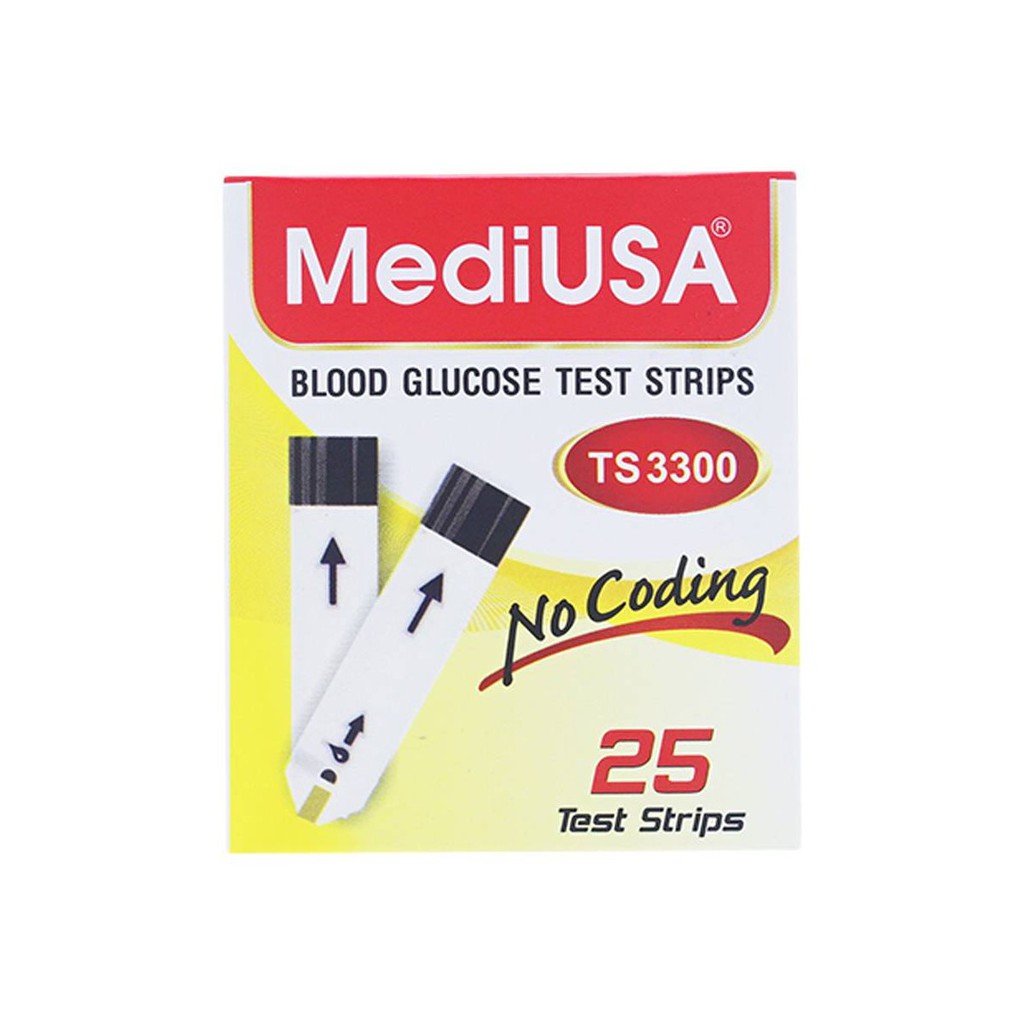 Que Thử Đường Huyết Blood Glucose Test Strips Ts3300 Mediusa 25S Thương Hiệu và Sản Xuất Tại Hoa Kỳ