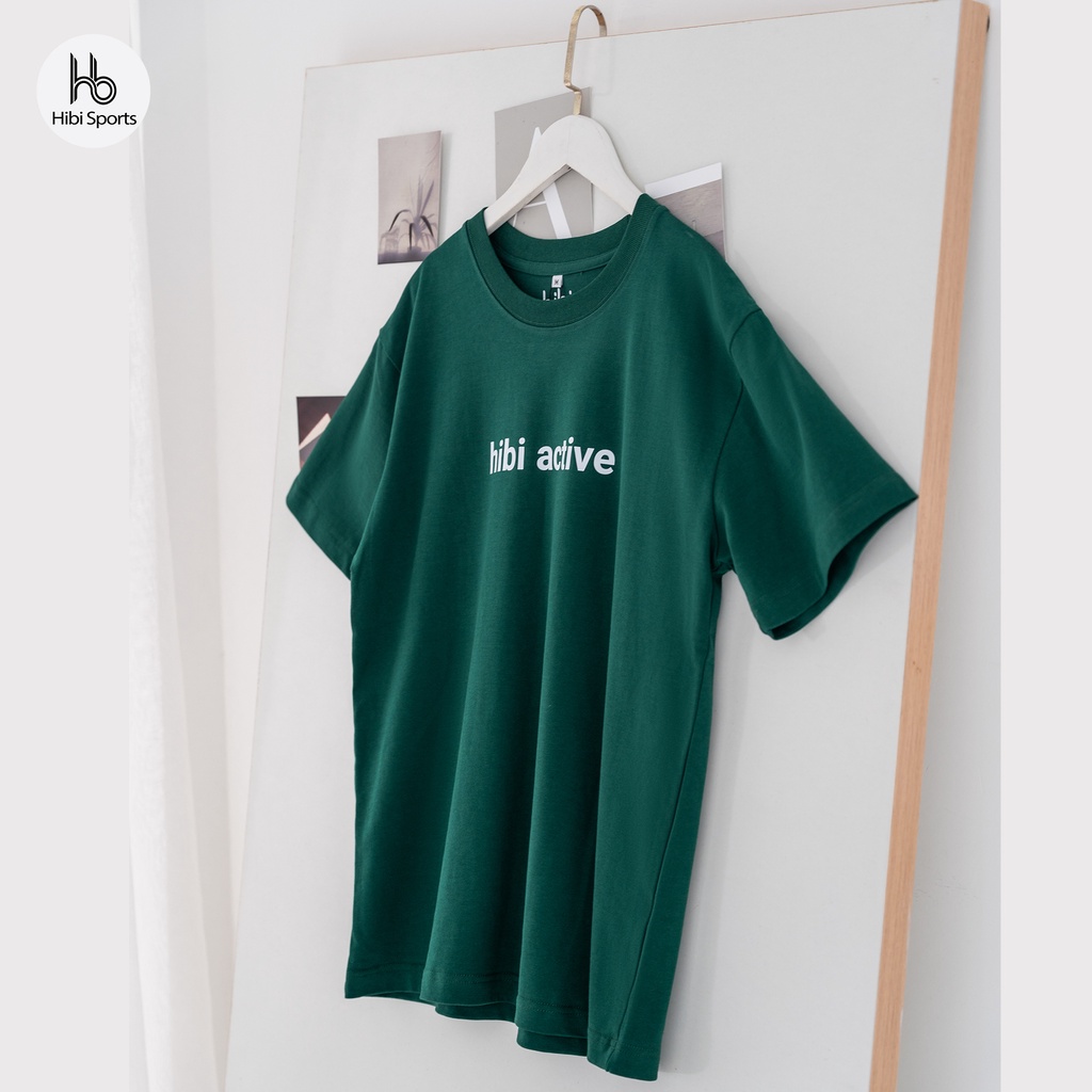 Áo thun tay lỡ Hibi Sports chữ HIBI ACTIVE ST001 kiểu phông unisex nam nữ, vải cotton Premium, form oversize
