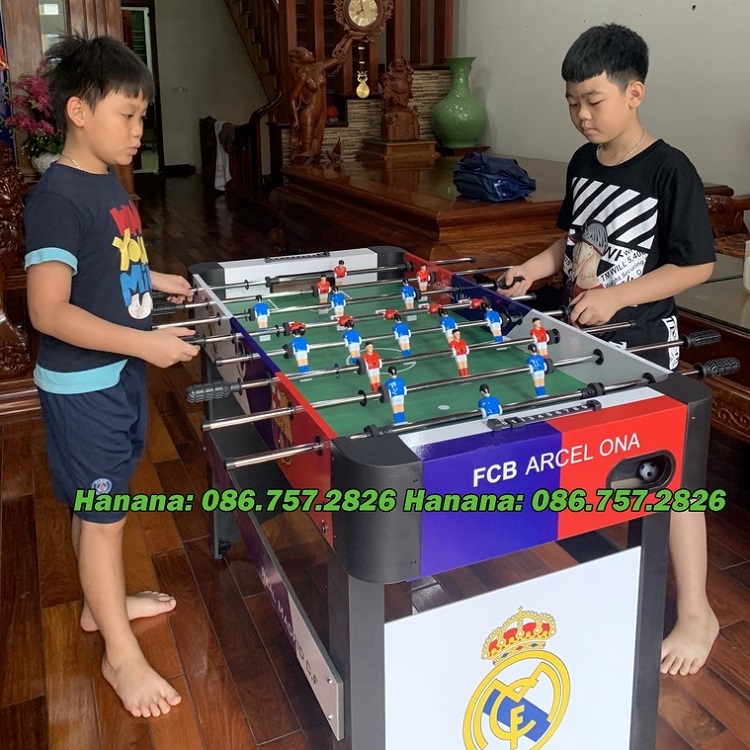 Bàn Bi Lắc Bóng Đá Cỡ Lớn 1,2m, Banh Bàn Foosball Mini Real Barca 1m2 Thi Đấu Cho Gia Đình, Văn Phòng, Kinh Doanh Hanana
