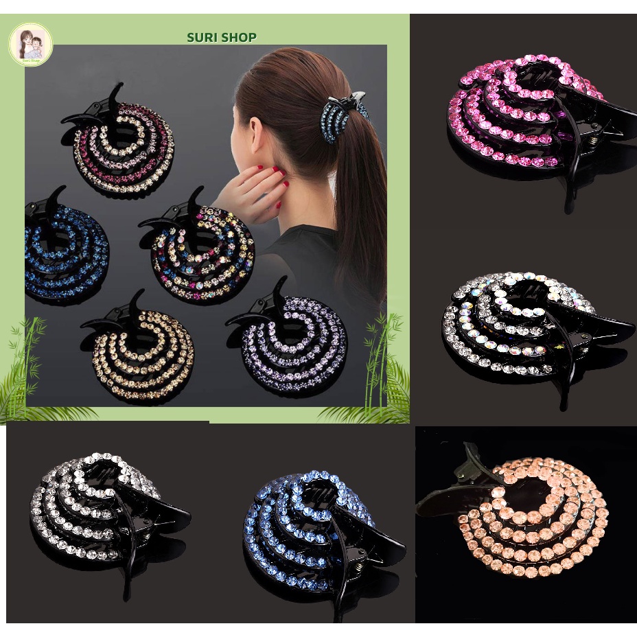 Kẹp Càng Cua Đính Đá Vòng Sang Chảnh Hàn Quốc Cho Nữ, kẹp càng cua đính đá đẹp, kẹp càng cua đính đá