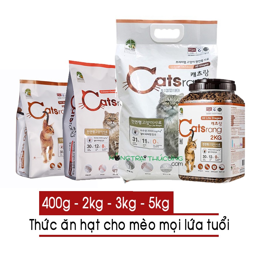 Hạt Catsrang Cho Mèo Mọi Lứa Tuổi - Gói 2kg, 3kg