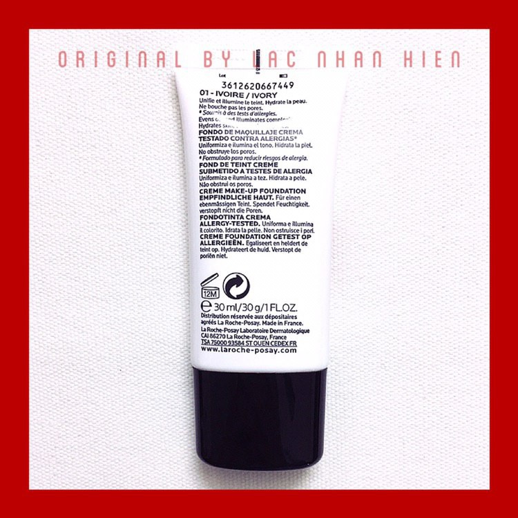 KEM NỀN LA ROCHE-POSAY DẠNG KEM NƯỚC CHO DA THIÊN KHÔ ❤ LA ROCHE-POSAY TOLERIANE FOND DE TEINT CREME | BigBuy360 - bigbuy360.vn