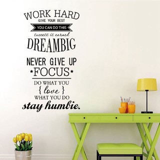 CIN New Wall Decals Quotes Work Hard Vinyl Wall Sticker Decorative
