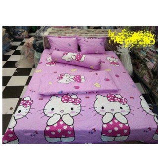 Bộ ga + 2 vỏ gối poly cotton hello kitty