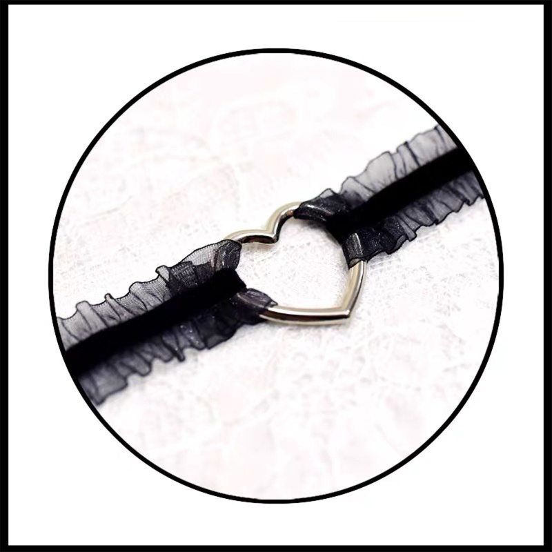 Vòng Cổ Choker Ren Hoa Màu Đen Phong Cách Gothic Punk