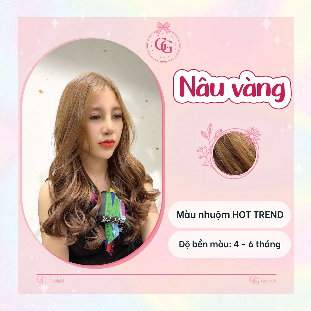 Kem nhuộm tóc màu Nâu Vàng + tặng kèm oxy và gang tay