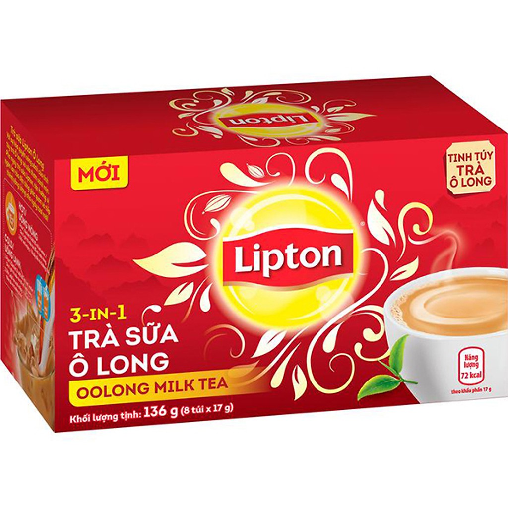 Trà Sữa Ô Long Lipton Hộp 136g (8 Túi X 17g)