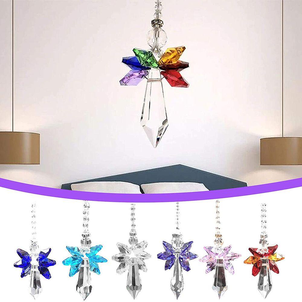 JANE Mặt Dây Chuyền Pha Lê Cầu Vồng Chakra Thiên Thần Bằng Kính