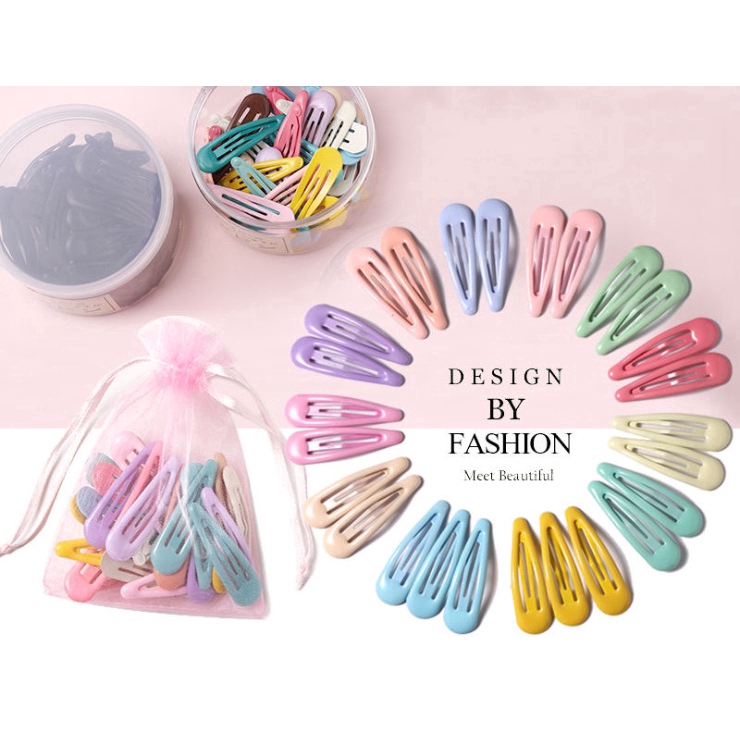 Bộ 10/20/30/40 kẹp tóc nhiều màu sắc ngọt ngào xinh xắn dành cho nữ