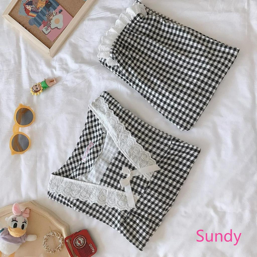 Bộ đồ ngủ tay dài kẻ sọc thời trang đáng yêu cho nữ