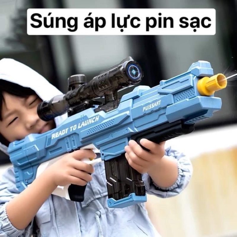 Súng Nước Sử Dụng Pin Điện Áp Lực Cao Puissant, Có Chế Độ Tự Động Hút Nước, Quà Tặng Dành Cho Bé