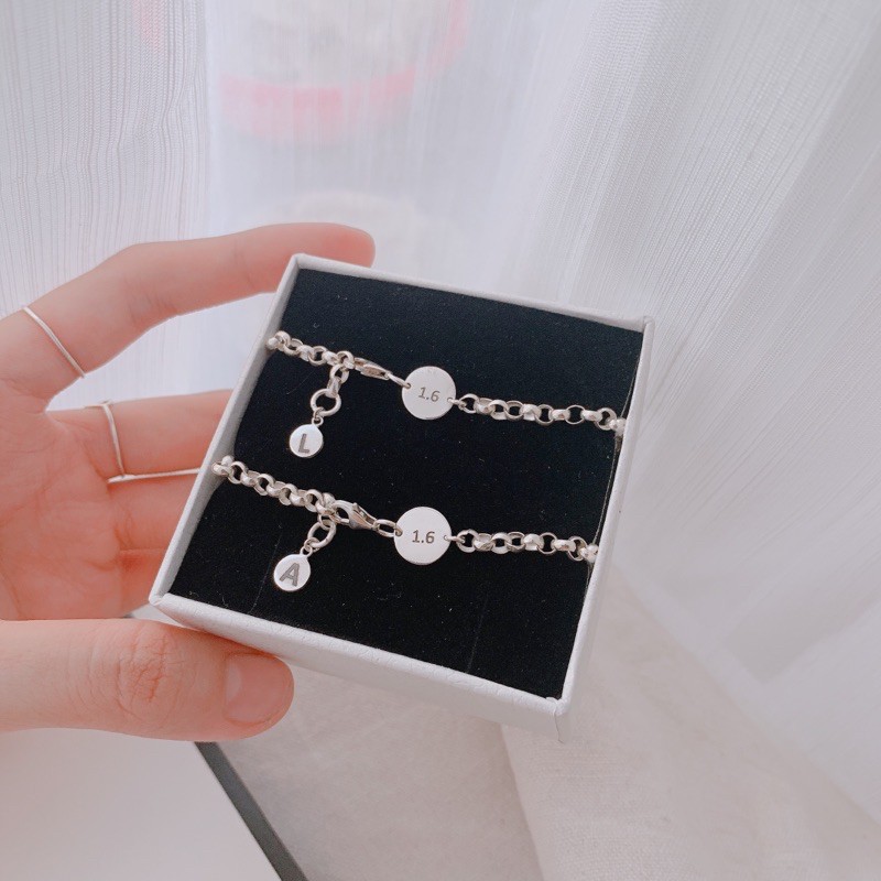 Vòng tay đôi THIẾT KẾ [𝑲𝒉𝒂̆́𝒄 𝒕𝒉𝒆𝒐 𝒚𝒆̂𝒖 𝒄𝒂̂̀𝒖] Lắc đôi Bạc _ 𝑨̉𝒏𝒉 𝒕𝒉𝒂̣̂𝒕 __ Cam kết chuẩn Bạc_TUNASHOP