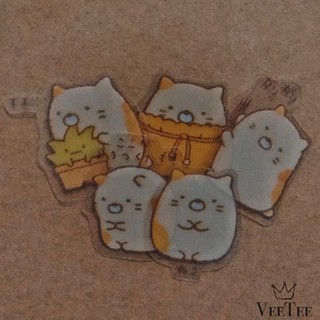 Set 5 Hình Dán Chú Mèo Nhút Nhát