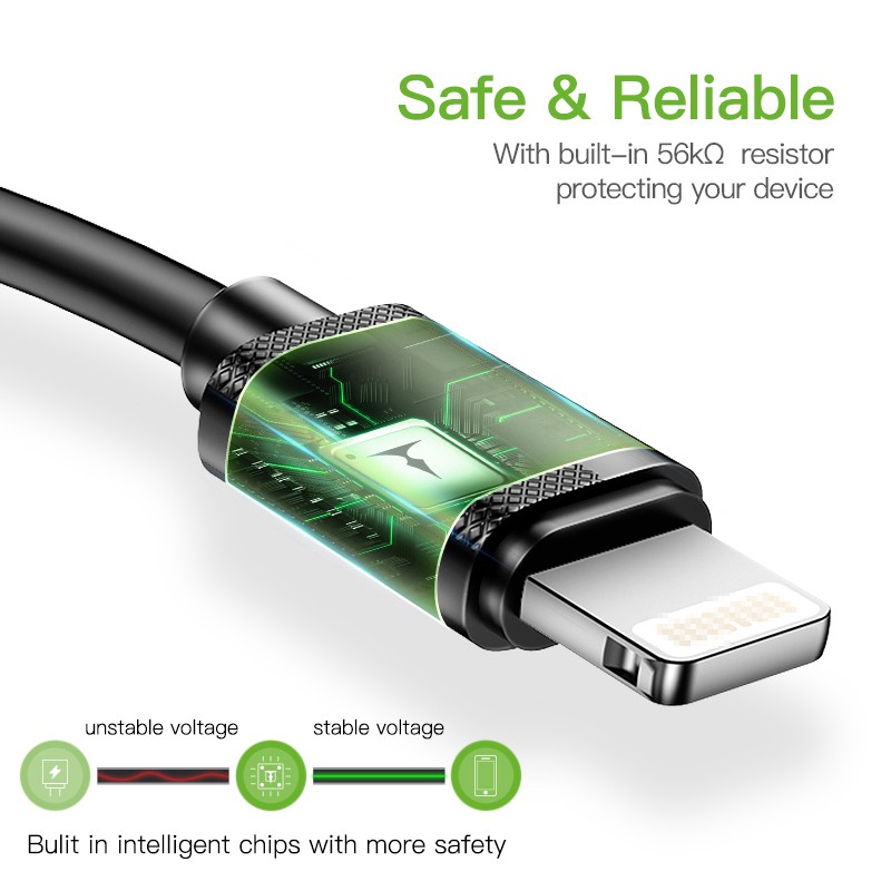 Cáp sạc nhanh T-phox USB lightning 1.2m/0.3m/2m dành cho iPhone