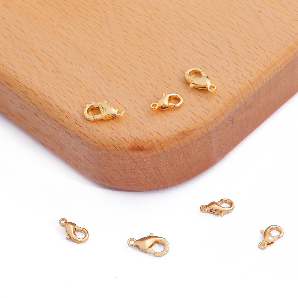 Gói 10 móc khóa gài càng cua Beadia mạ vàng 18K dùng để nối đầu trang sức dây chuyền và vòng tay tự làm