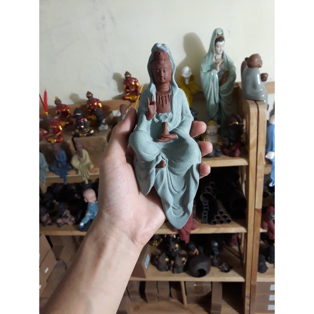 TƯỢNG QUAN ÂM BỒ TÁT PHIÊN BẢN MINI- TƯỢNG GỐM- TƯỢNG PHẬT đẹp tinh xảo