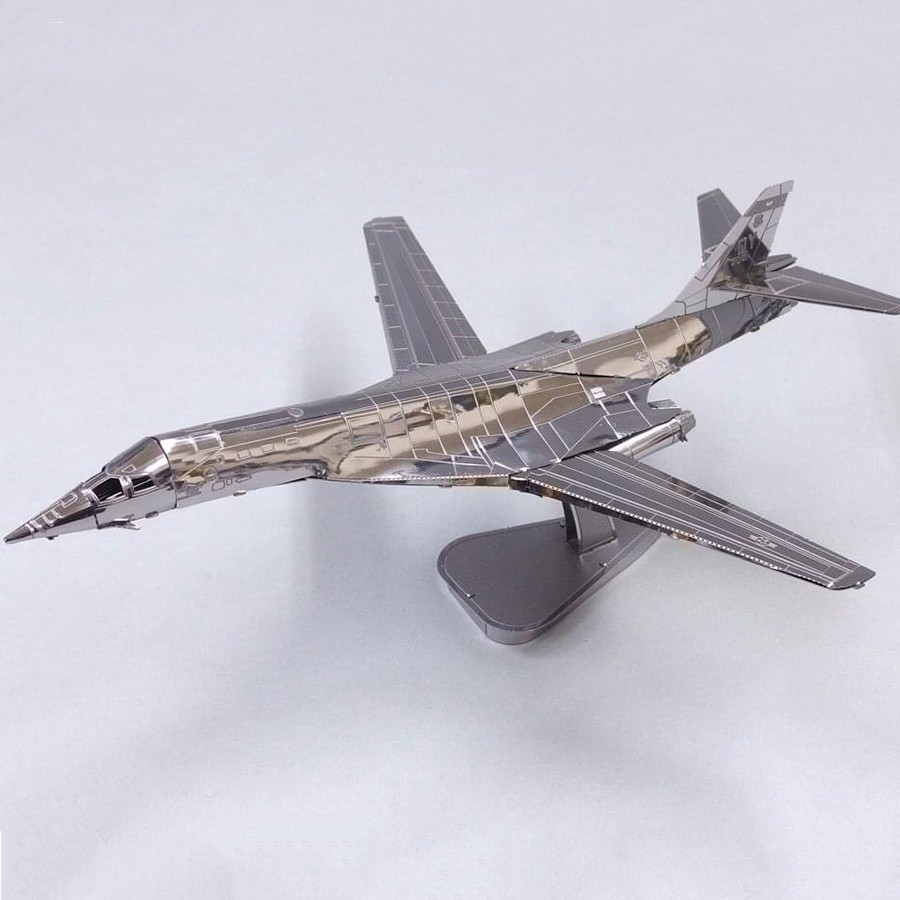 Mô hình 3D kim loại máy bay ném bom hạng nặng Rockwell B-1B Lancer Mỹ, Mô hình lắp ráp 3D thép không gỉ - Chưa lắp