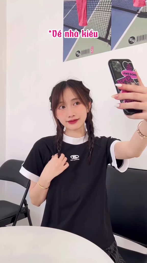 Áo thun baby tee Killsystem form fit Jessi màu trắng logo K viền tay chất vải cotton 100% Vnlocalbrand | BigBuy360 - bigbuy360.vn