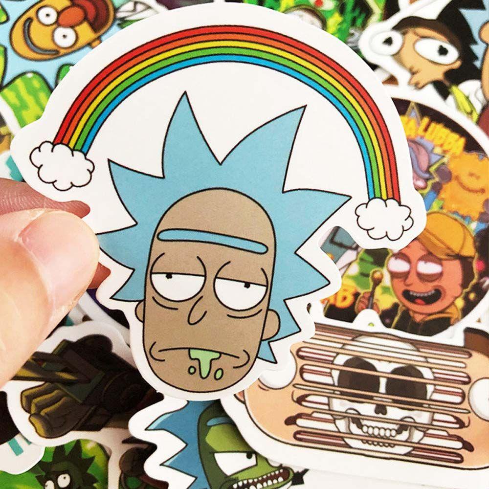 Nhãn Dán PVC Hình Rick Và Morty Trang Trí Sổ Tay / Vali / Laptop / Hành Lý / Bộ Sưu