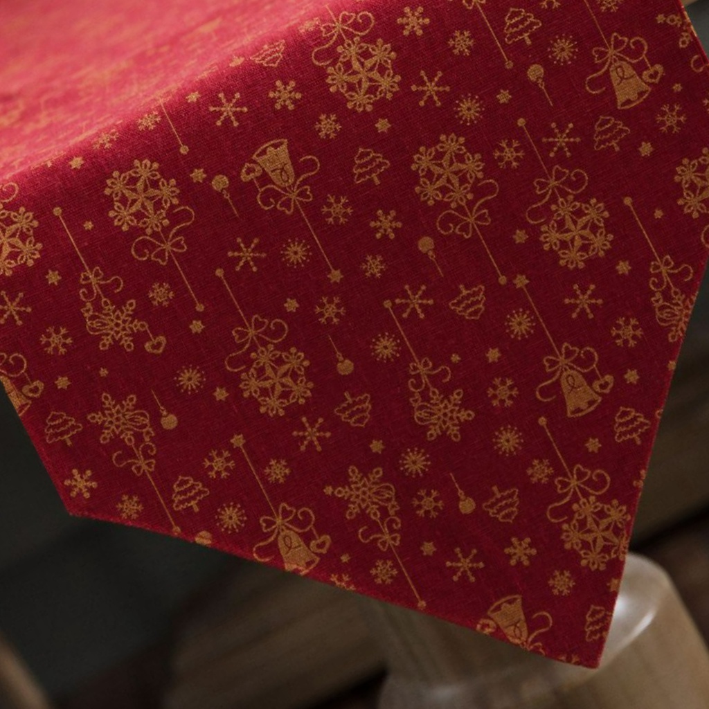 Khăn Trải Bàn Ăn Bằng Cotton Lanh In Họa Tiết Kẻ Sọc Phong Cách Giáng Sinh Độc Đáo Trang Trí Nhà Cửa