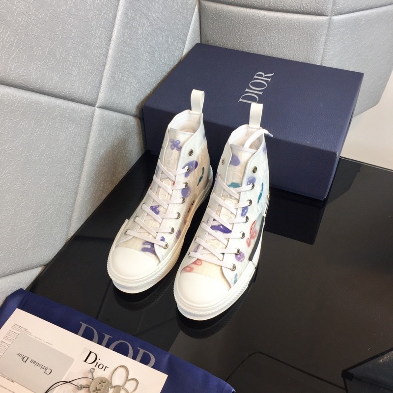 Giày thể thao cổ cao unisex cao cấp thương hiệu Dior CD hoạ tiết nhiều màu
