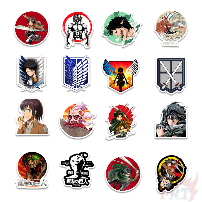 Set 50 hình dán họa tiết Attack On Titan 08