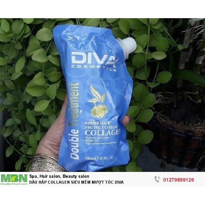 Ủ HẤP PHỦ LỤA  PHỤC HỒI HƯ TỔN  DIVA COLLAGEN 500ML | BigBuy360 - bigbuy360.vn