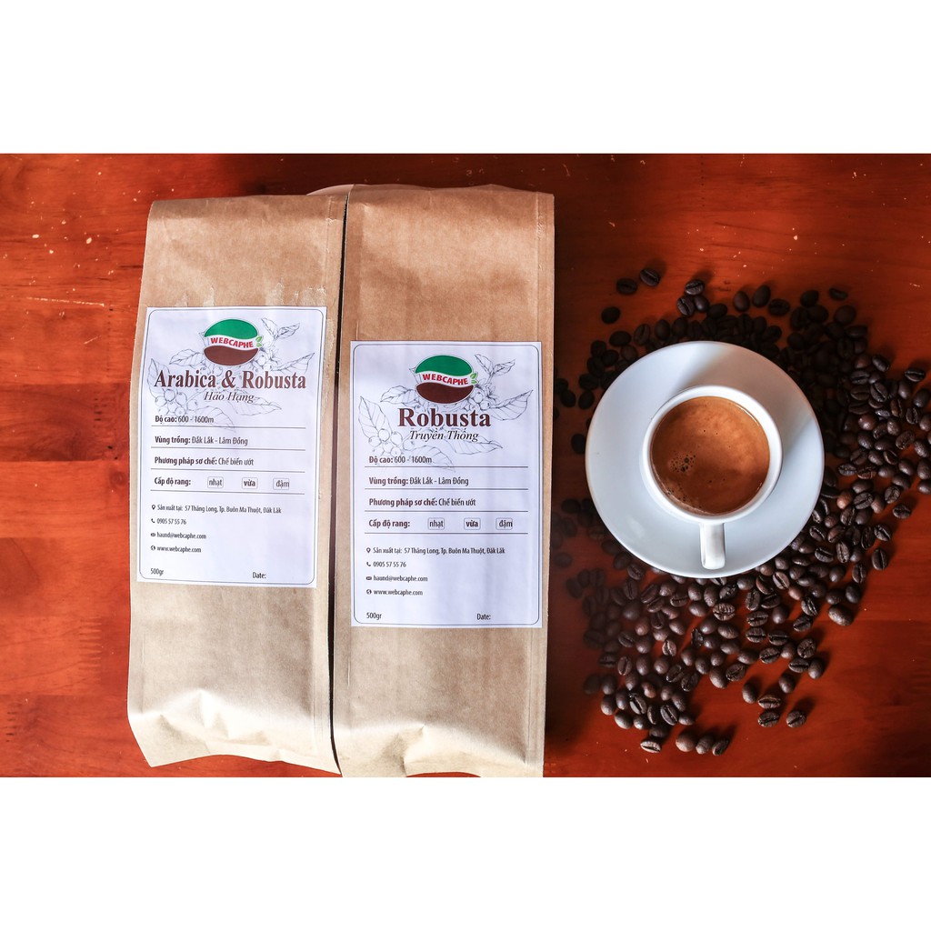 Cà phê nguyên chất Robusta đặc biệt – gói 500gr