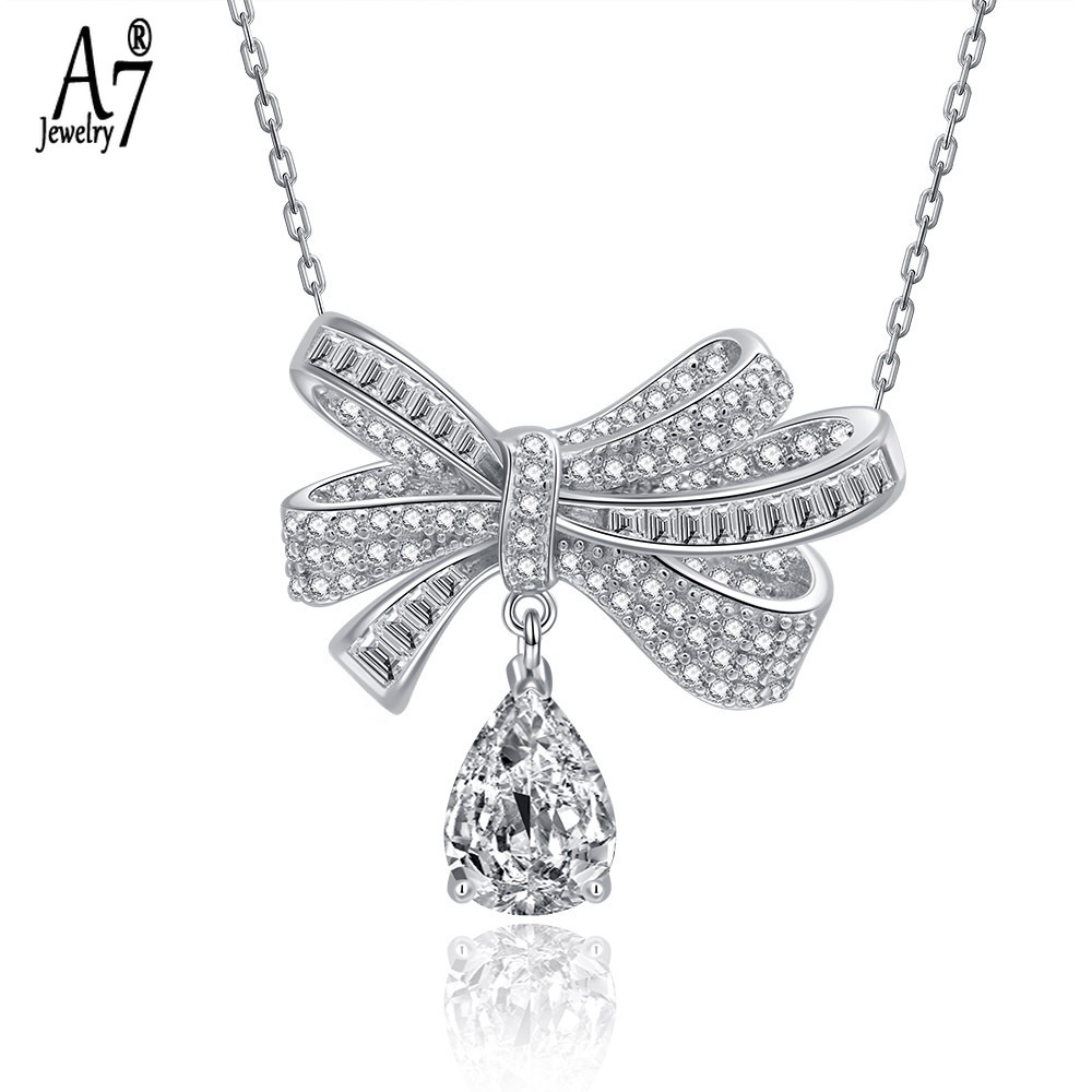 Vòng cổ bạc S925 mặt nơ thời trang cho nữ