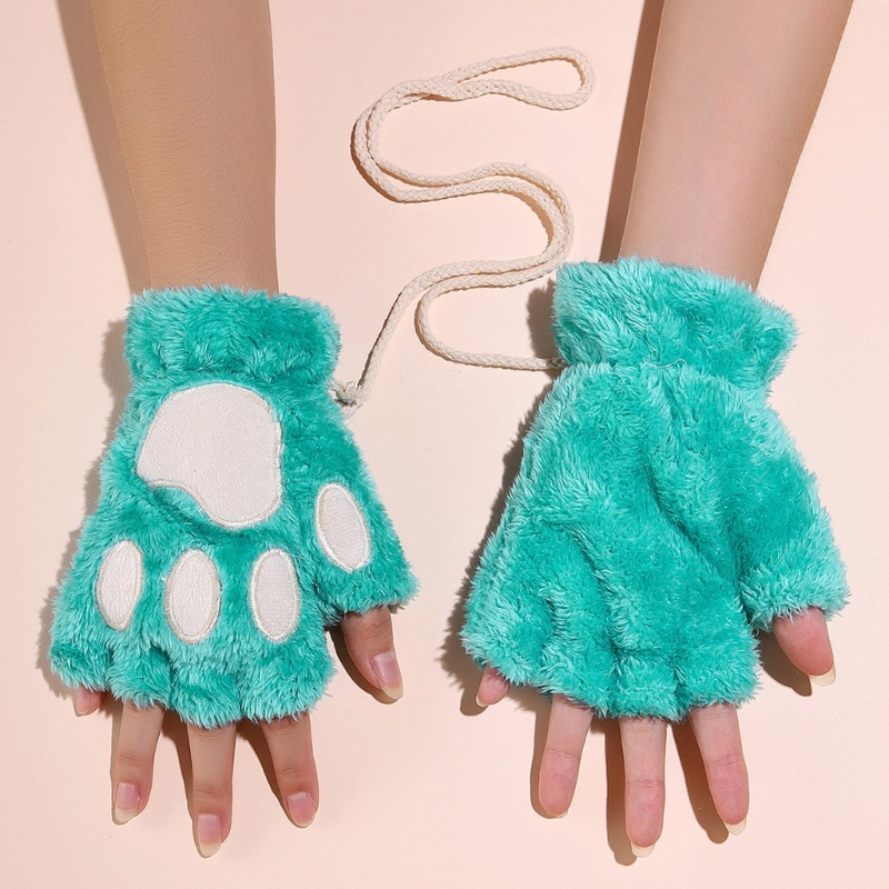 Găng Tay Nửa Ngón Hình Móng Vuốt Gấu Hoạt Hình Có Thể Chạm Màn Hình Cảm Ứng Co Giãn Cho Thanh Thiếu Niên