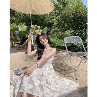 Đầm hai dây ngọc họa tiết hoa ulzzang