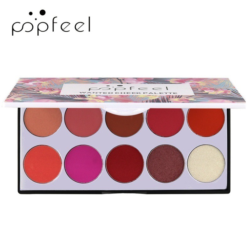 [Hàng mới về] Bảng phấn đánh má hồng Popfeel lâu trôi có 10 màu chống nước / nhòe hiệu quả | BigBuy360 - bigbuy360.vn
