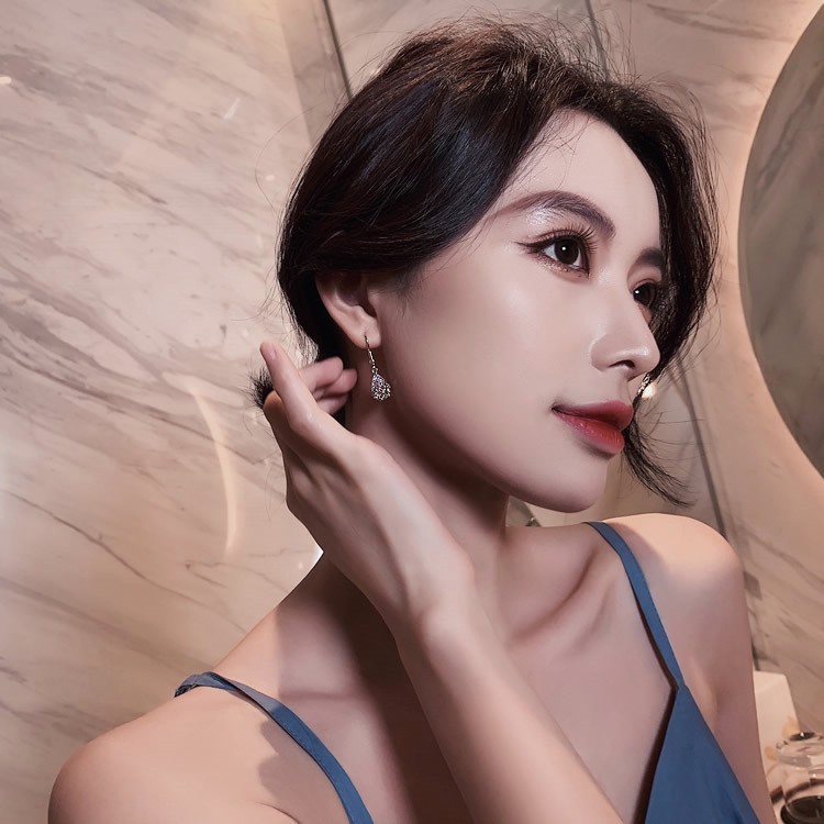 Bông tai hình giọt nước pha lê lãng mạn sang trọng bạc 925