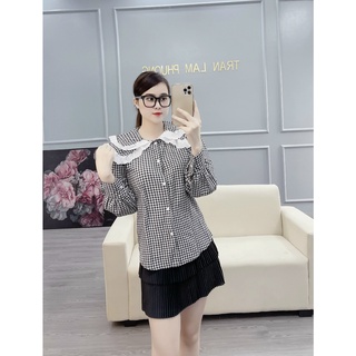 Áo sơ mi kẻ cổ bèo