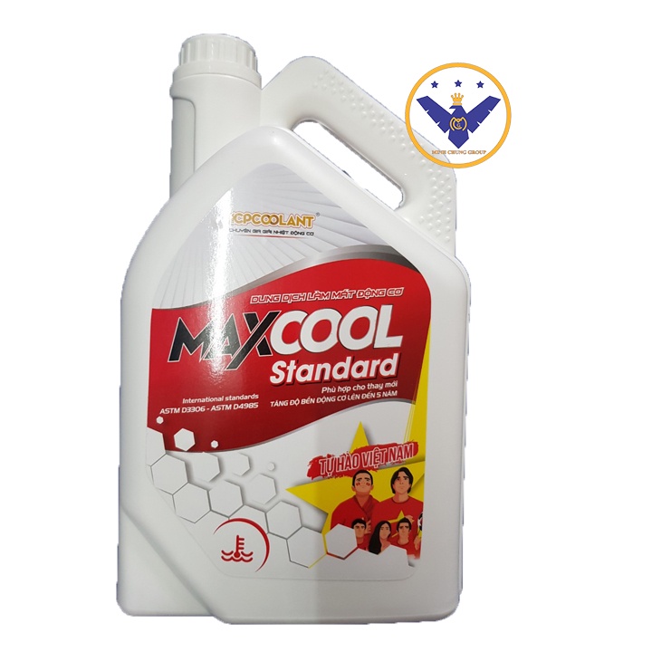 {Quà tặng} nước làm mát động cơ ô tô màu xanh Maxcool Stardard 4L tặng lon 500ml