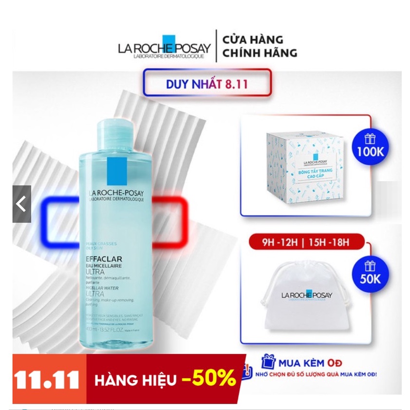 Nước tẩy trang La Roche Posay 400ml, dành cho da dầu và da nhạy cảm chuẩn chính hãng | BigBuy360 - bigbuy360.vn