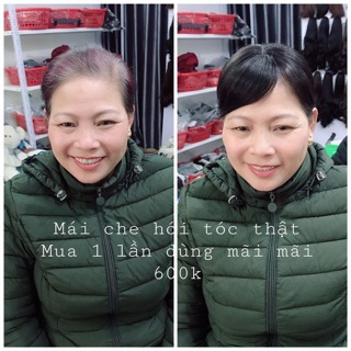 Siêu phẩm mái che hói, Che tóc bạc (tóc thật 100% uốn nhuộm ép)