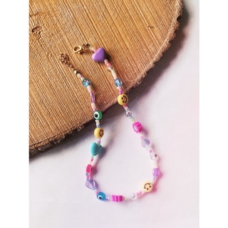 Vòng đeo cổ SMILE unisex ( kết hợp nhiều charm và hạt cườm)