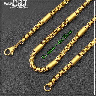 DÂY CHUYỀN NAM INOX 4LY MẠ VÀNG KIỂU BÔNG DỪA - độc đáo, cá tính - đẹp, không đen, không gỉ