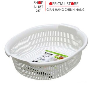 Rổ nhựa cỡ lớn Inomata 5.3L màu trắng nội địa Nhật Bản