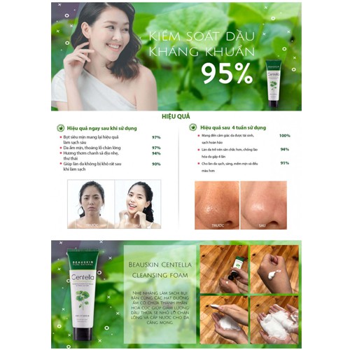  Sữa rửa mặt kháng khuẩn Beauskin Centella Cica Cleansing Foam Hàn Quốc 120ml | BigBuy360 - bigbuy360.vn