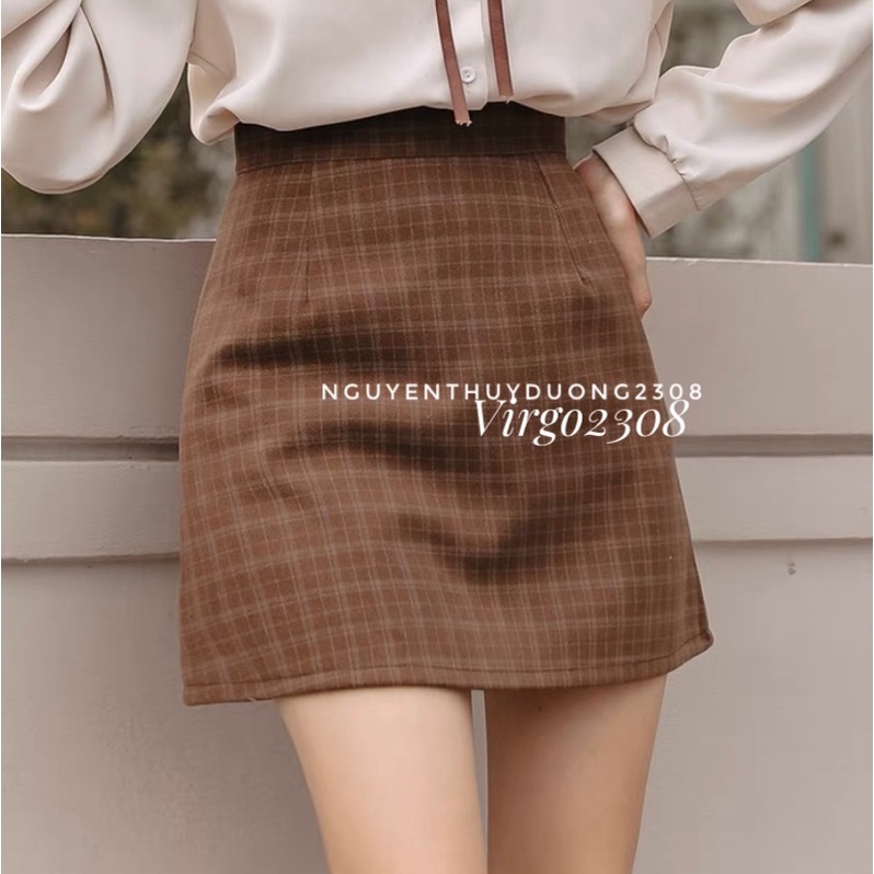 [HÀNG SẴN]CHÂN VÁY DẠ CHỮ A KẺ CARO HÀNG QUẢNG CHÂU | BigBuy360 - bigbuy360.vn