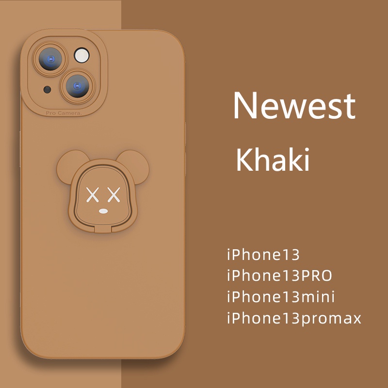 Ốp điện thoại viền thẳng in hình Kaws đơn giản có giá đỡ thích hợp cho iPhone 13 12 11 Pro Max XS Max XR X 8 7 Plus
