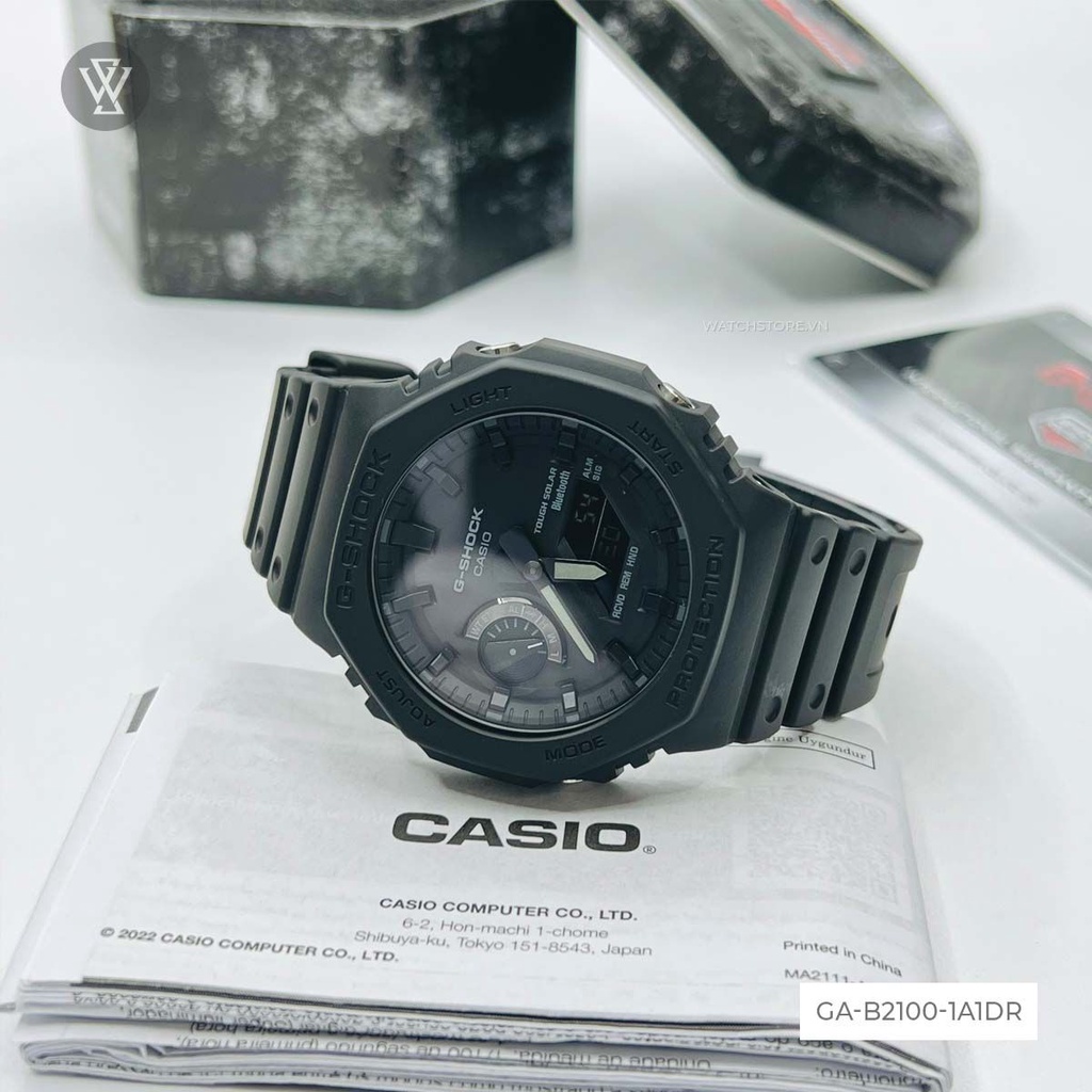 Đồng Hồ Năng Lượng Mặt Trời Nam Casio G-Shock WATCHSTORE GA-B2100-1A1DR Mặt Kính Khoáng Tròn 45.4mm Màu Đen Thời Thượng