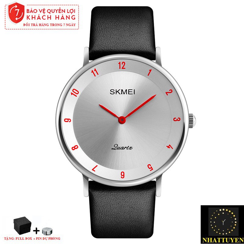 [ xả kho ] ĐỒNG HỒ NAM SKMEI 1263, DÂY DA CAO CẤP, KIỂU DÁNG SANG TRỌNG, SIÊU MỎNG
