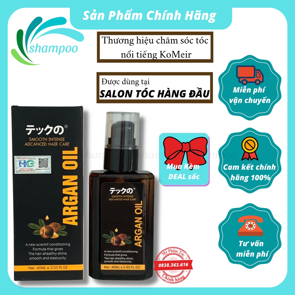 Tinh dầu dưỡng tóc  Meiki argan oil 60ml serum dưỡng tóc uốn tóc xoăn phục hồi tóc